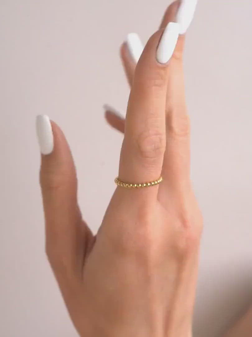 Beaded Band Ring ethical & sustainable jewelry made from recycled gold vermeil#metal_gold-vermeil
