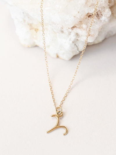 Aries Zodiac Pendant Necklace ethical & sustainable jewelry made from recycled gold vermeil#metal_gold-vermeil
