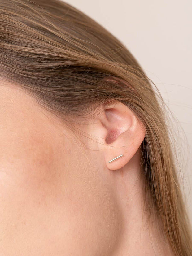 Bar Stud Earrings ethical & sustainable jewelry made from recycled sterling silver