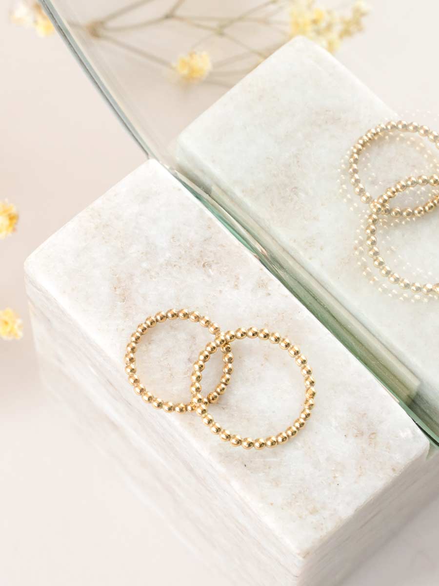 Beaded Band Ring ethical & sustainable jewelry made from recycled gold vermeil#metal_gold-vermeil