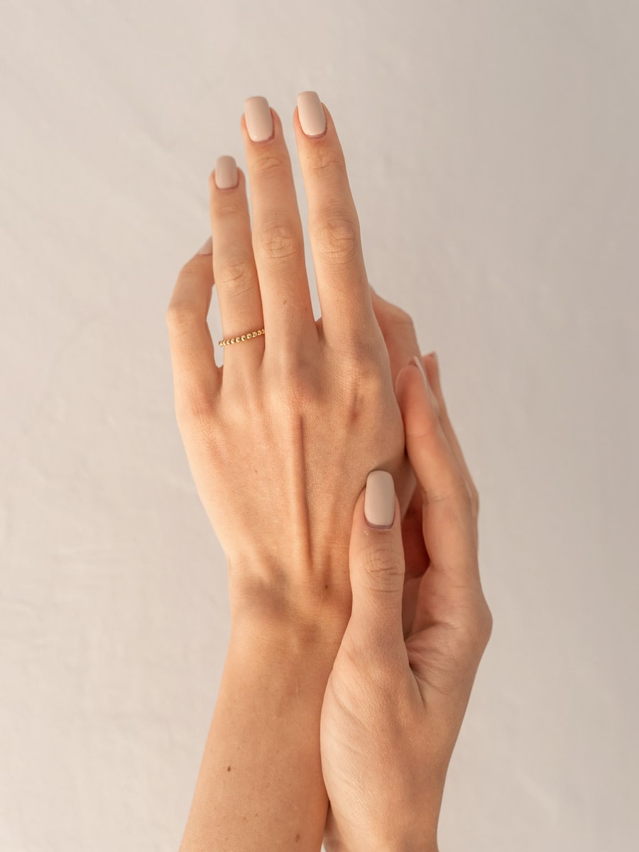 Beaded Band Ring ethical & sustainable jewelry made from recycled gold vermeil#metal_gold-vermeil