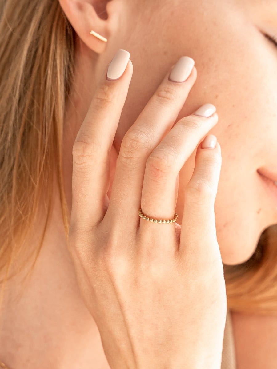 Beaded Band Ring ethical & sustainable jewelry made from recycled gold vermeil#metal_gold-vermeil