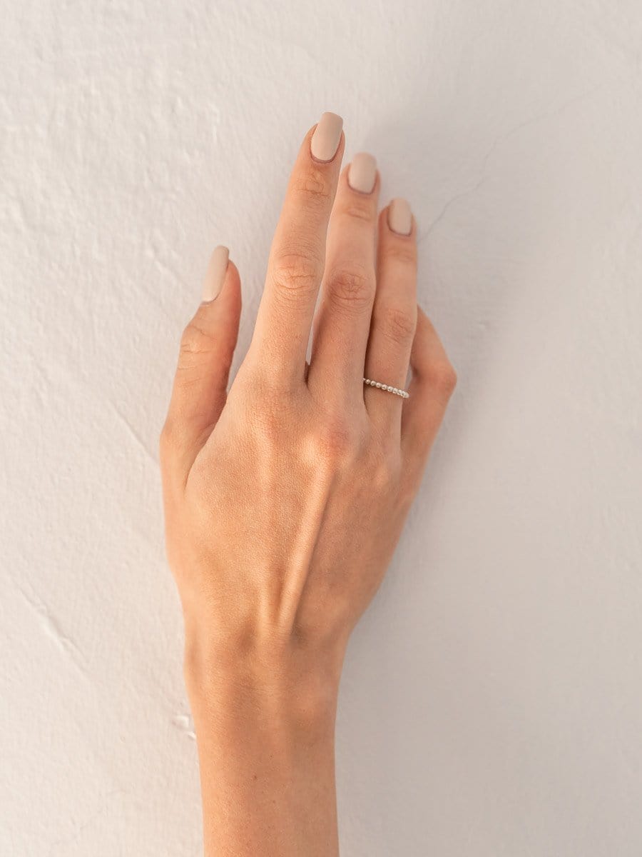 Beaded Band Ring ethical & sustainable jewelry made from recycled sterling silver#metal_sterling-silver