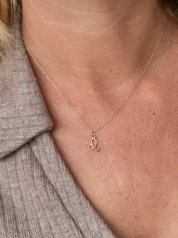 Leo Zodiac Pendant Necklace ethical & sustainable jewelry made from recycled 14k yellow gold