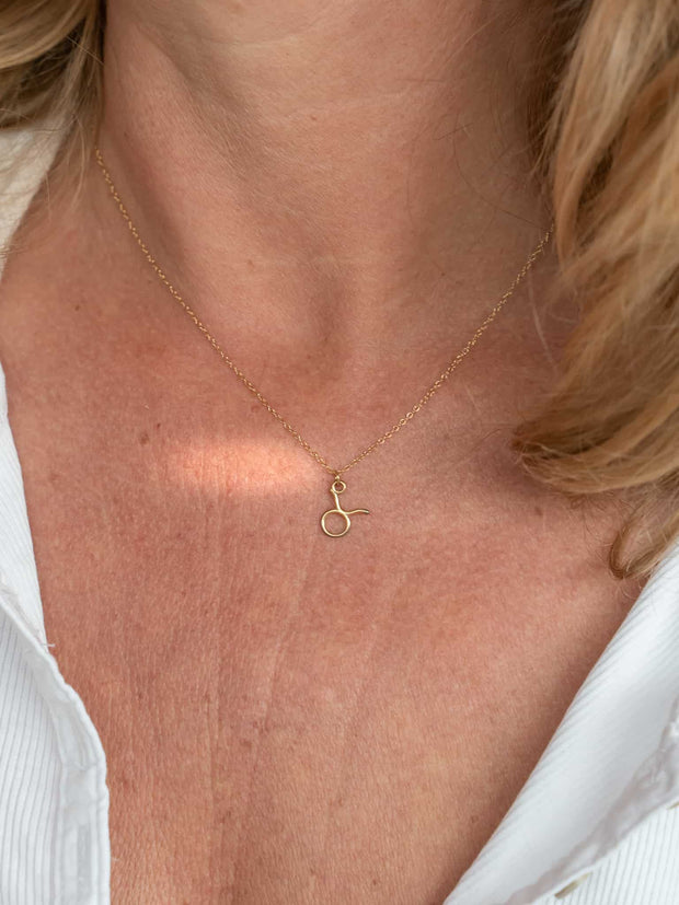 Taurus Zodiac Pendant Necklace ethical & sustainable jewelry made from recycled 14k yellow gold