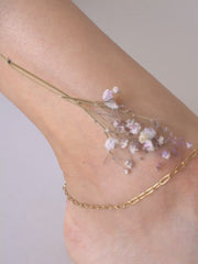 Paperclip Chain Anklet ethical & sustainable jewelry made from recycled gold vermeil#metal_gold-vermeil