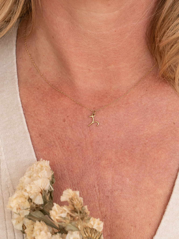 Aries Zodiac Pendant Necklace ethical & sustainable jewelry made from recycled 14k yellow gold