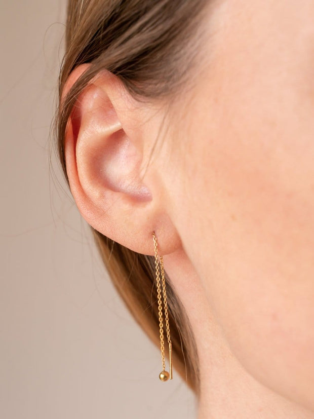 Ball & Chain Earrings ethical & sustainable jewelry made from recycled gold vermeil