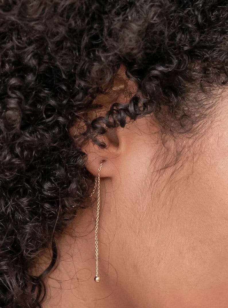 Ball & Chain Earrings ethical & sustainable jewelry made from recycled gold vermeil#metal_gold-vermeil