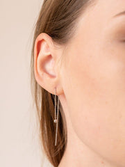 Ball & Chain Threader Earrings ethical & sustainable jewelry made from recycled sterling silver#metal_sterling-silver