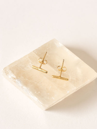 Bar Stud Earrings ethical & sustainable jewelry made from recycled gold vermeil#metal_gold-vermeil