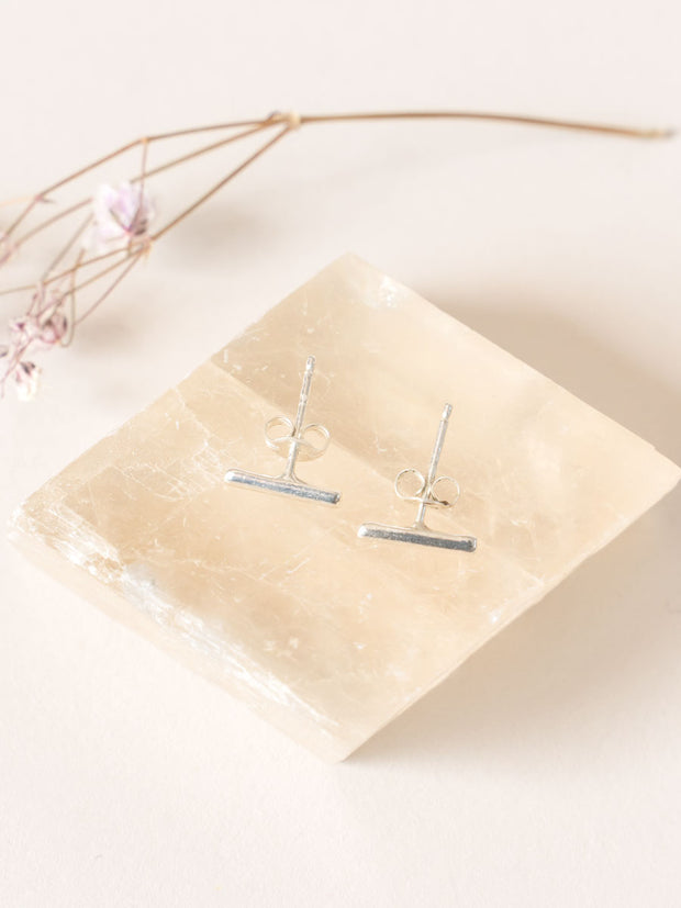 Bar Stud Earrings ethical & sustainable jewelry made from recycled sterling silver