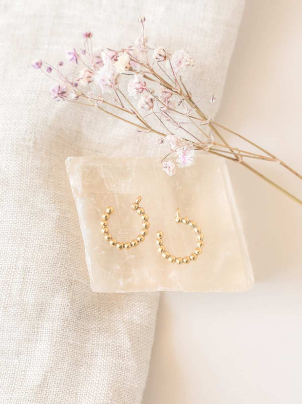 Beaded Hoop Earring Jackets ethical & sustainable jewelry made from recycled gold vermeil