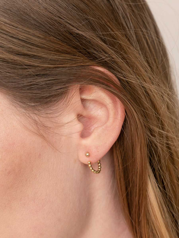 Beaded Hoop Earring Jackets ethical & sustainable jewelry made from recycled gold vermeil#metal_gold-vermeil