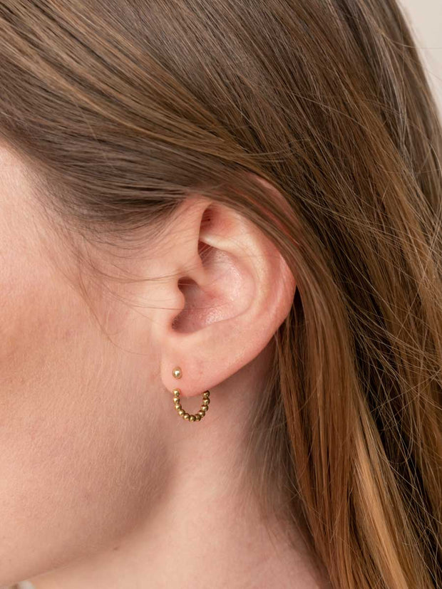 Beaded Hoop Earring Jackets ethical & sustainable jewelry made from recycled 14k yellow gold