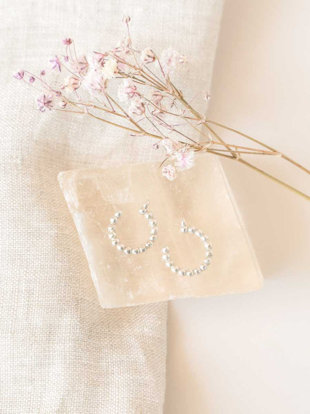 Beaded Hoop Earring Jackets ethical & sustainable jewelry made from recycled sterling silver
