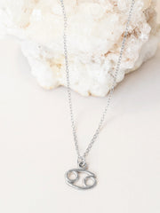 Cancer Zodiac Pendant Necklace ethical & sustainable jewelry made from recycled sterling silver#metal_sterling-silver