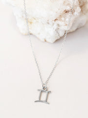 Gemini Zodiac Pendant Necklace ethical & sustainable jewelry made from recycled sterling silver#metal_sterling-silver