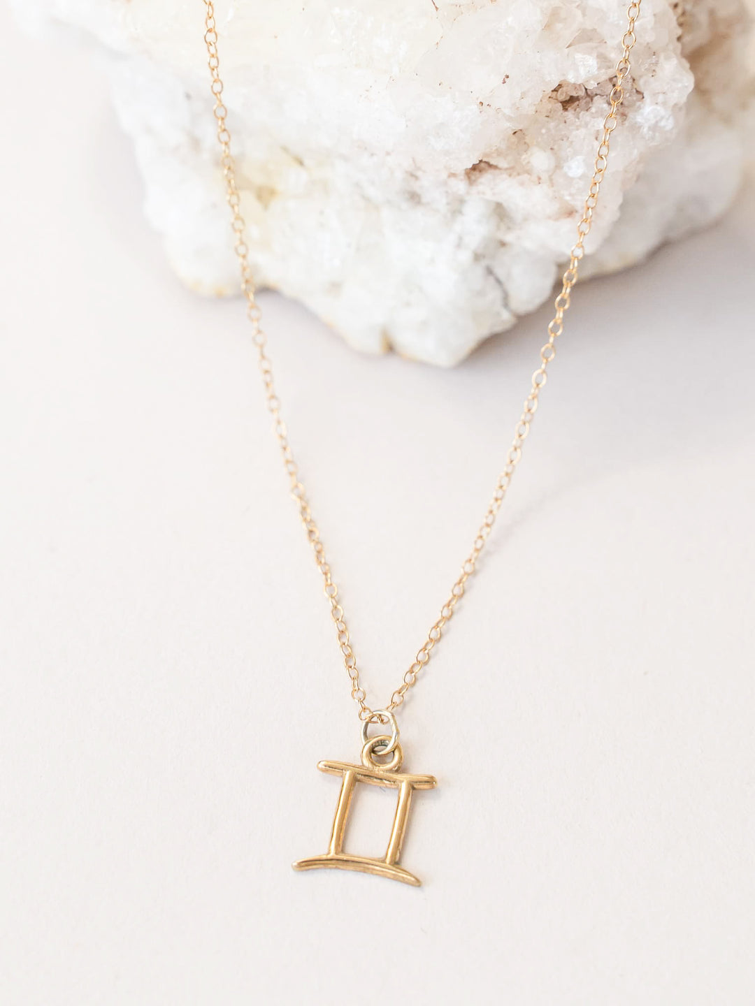 Gemini Zodiac Pendant Necklace ethical & sustainable jewelry made from recycled gold vermeil#metal_gold-vermeil