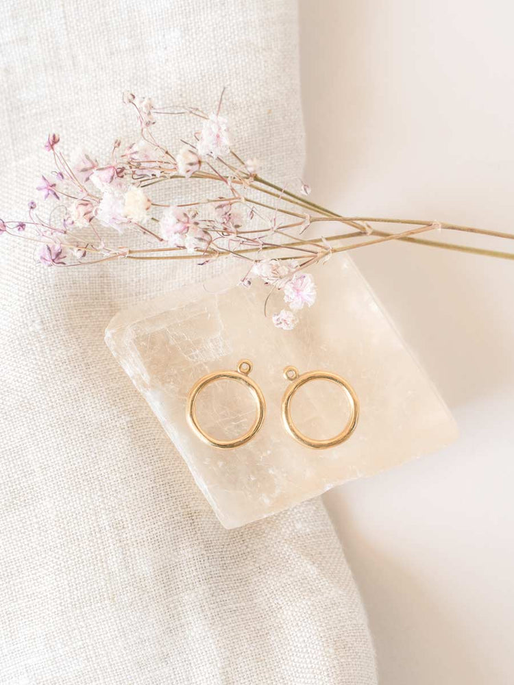 Halo Earring Jackets ethical & sustainable jewelry made from recycled 14k yellow gold#metal_14k-yellow-gold