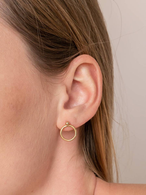 Halo Earring Jackets ethical & sustainable jewelry made from recycled 14k yellow gold