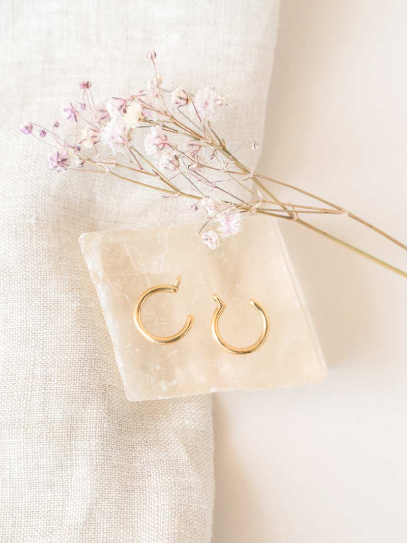 Hoop Earring Jackets ethical & sustainable jewelry made from recycled 14k yellow gold