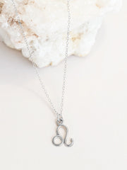 Leo Zodiac Pendant Necklace ethical & sustainable jewelry made from recycled sterling silver#metal_sterling-silver