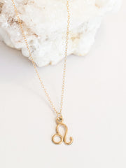 Leo Zodiac Pendant Necklace ethical & sustainable jewelry made from recycled gold vermeil#metal_gold-vermeil