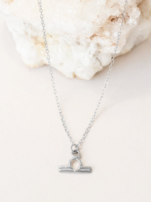 Libra Zodiac Pendant Necklace ethical & sustainable jewelry made from recycled sterling silver