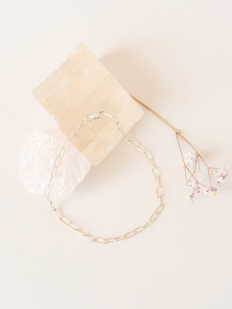 Paperclip Chain Bracelet ethical & sustainable jewelry made from recycled sterling silver#metal_sterling-silver