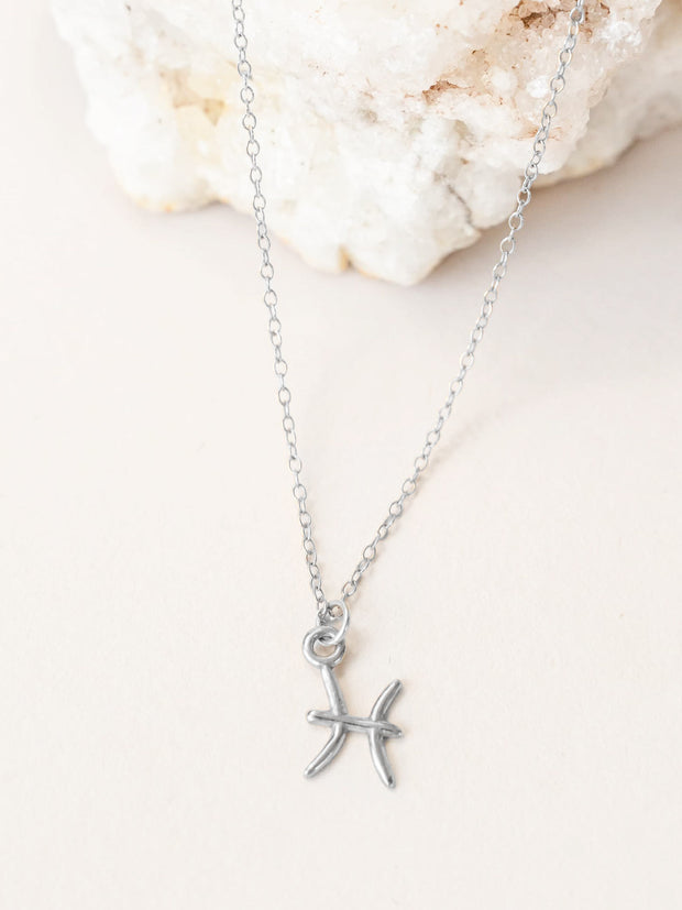Pisces Zodiac Pendant Necklace ethical & sustainable jewelry made from recycled sterling silver
