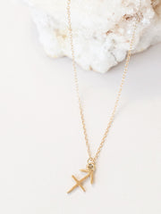 Sagittarius Zodiac Pendant Necklace ethical & sustainable jewelry made from recycled 14k yellow gold#metal_14k-yellow-gold