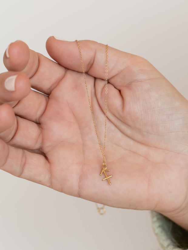 Sagittarius Zodiac Pendant Necklace ethical & sustainable jewelry made from recycled gold vermeil