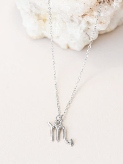 Scorpio Zodiac Pendant Necklace ethical & sustainable jewelry made from recycled sterling silver#metal_sterling-silver