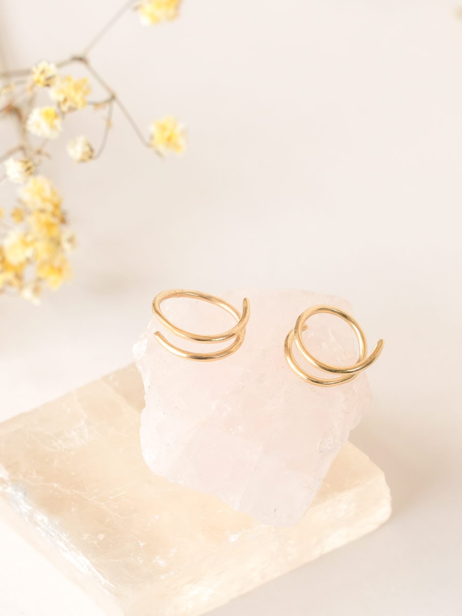 Spiral Earrings ethical & sustainable jewelry made from recycled gold vermeil#metal_gold-vermeil