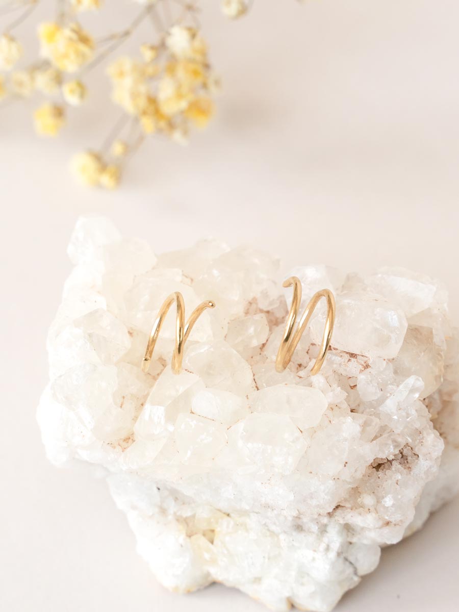Spiral Earrings ethical & sustainable jewelry made from recycled 14k yellow gold#metal_14k-yellow-gold