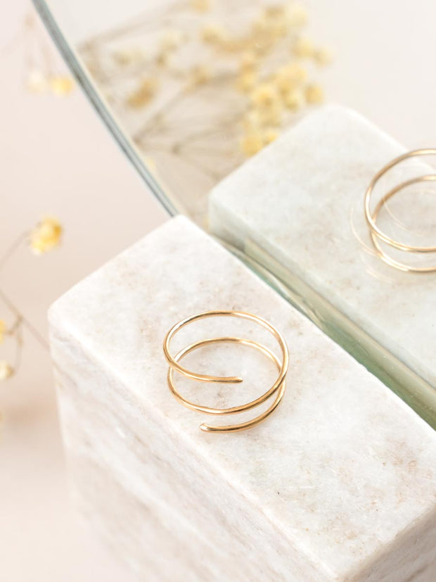 Wrap Around Ring ethical & sustainable jewelry made from recycled 14k yellow gold