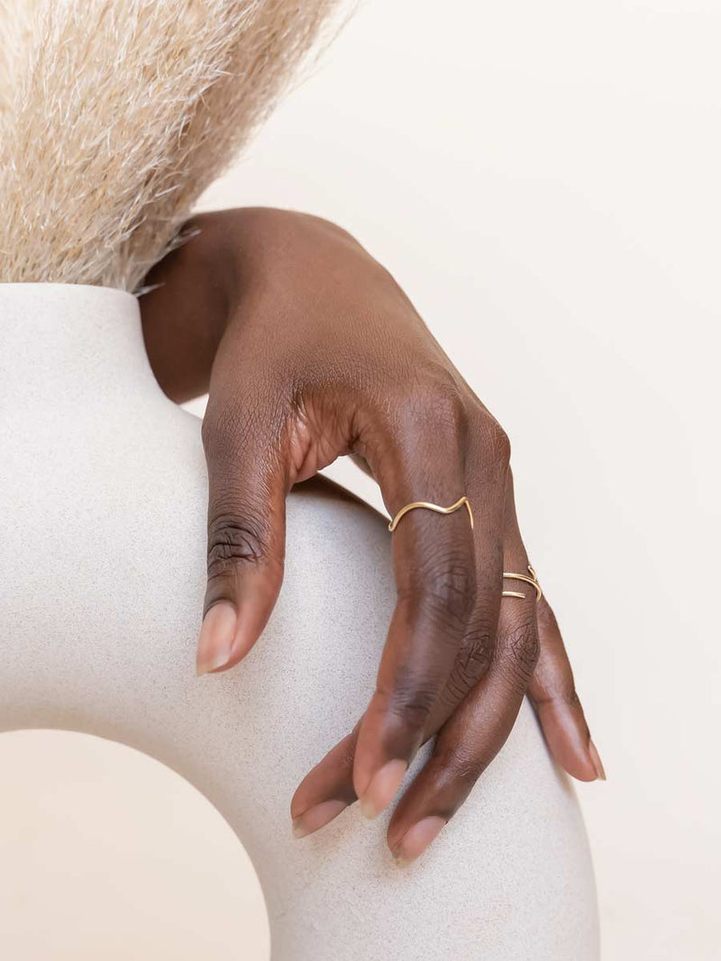 Zig Zag Ring ethical & sustainable jewelry made from recycled 14k yellow gold