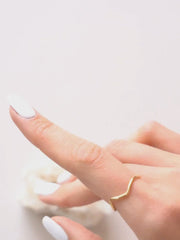 Zig Zag Ring ethical & sustainable jewelry made from recycled 14k yellow gold#metal_14k-yellow-gold
