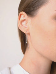 Ball & Chain Threader Earrings ethical & sustainable jewelry made from recycled sterling silver#metal_sterling-silver