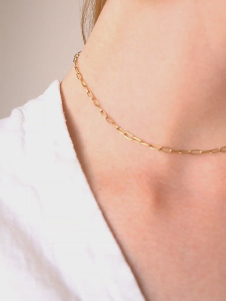 Paperclip Chain Necklace ethical & sustainable jewelry made from recycled gold vermeil#metal_gold-vermeil